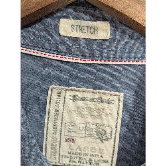 Alexander Julian Men's Long Sleeve Button-down Shirt Stone Blue Size L - Picture 3 of 6